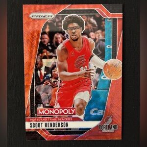 Scoot Henderson 2024-25 Panini Prizm Monopoly Red Wave Prizm #5 Trail Blazers